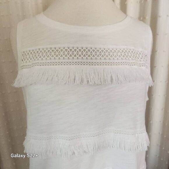 T25 Liz Claiborne tank top western style with fringe - Picture 4 of 8